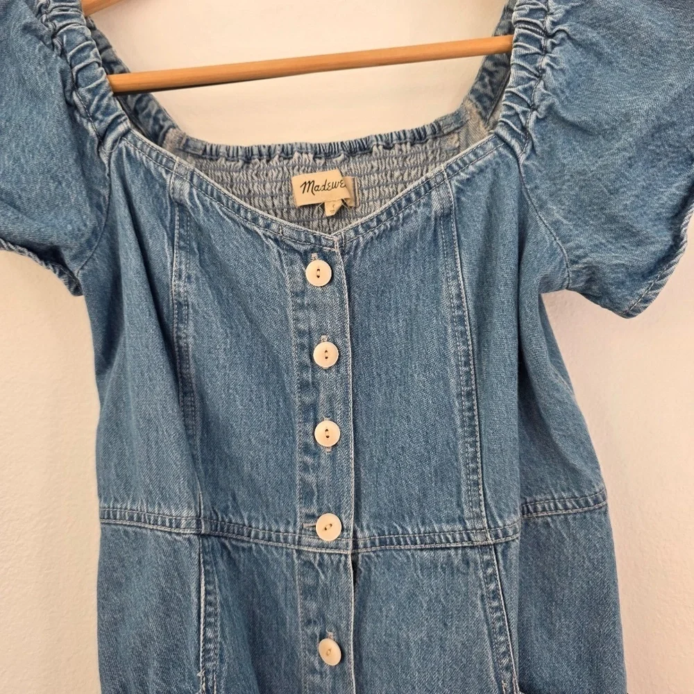 Madewell Denim Puff-Sleeve Mini Dress - Picture 8 of 9